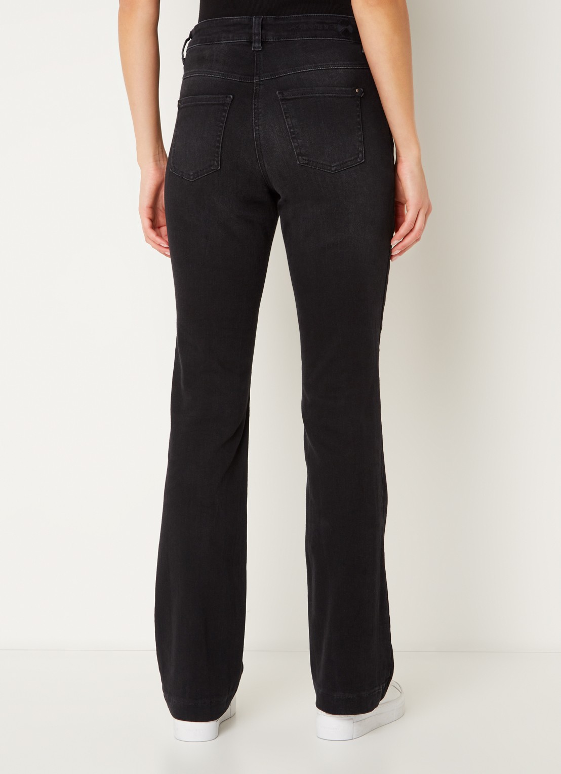 MAC Jeans Dream mid waist flared jeans met stretch - achterkant zwart