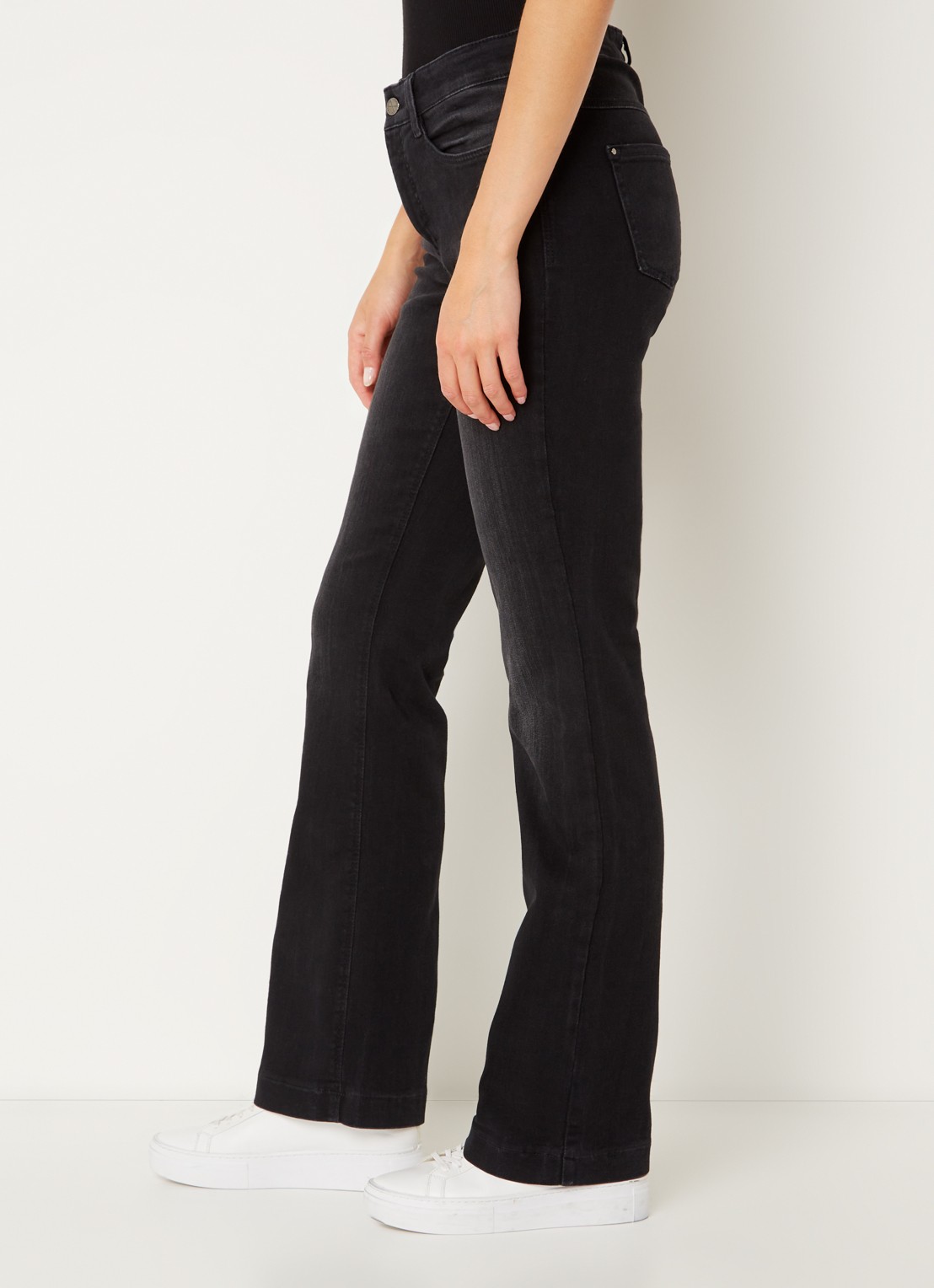 MAC Jeans Dream mid waist flared jeans met stretch - detail 5 zwart