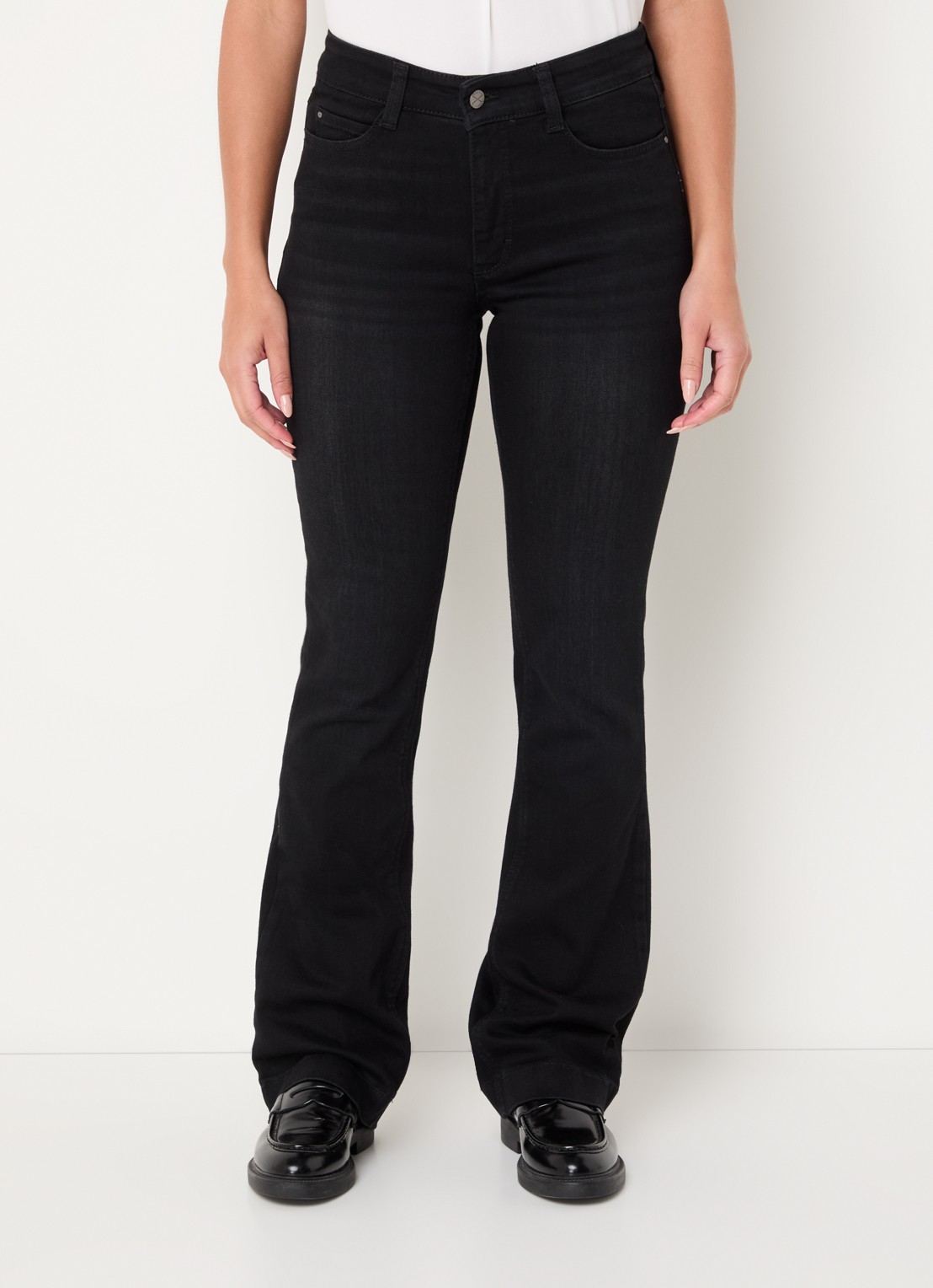 MAC Jeans Dream mid waist flared jeans met stretch - detail 3 grijsmele