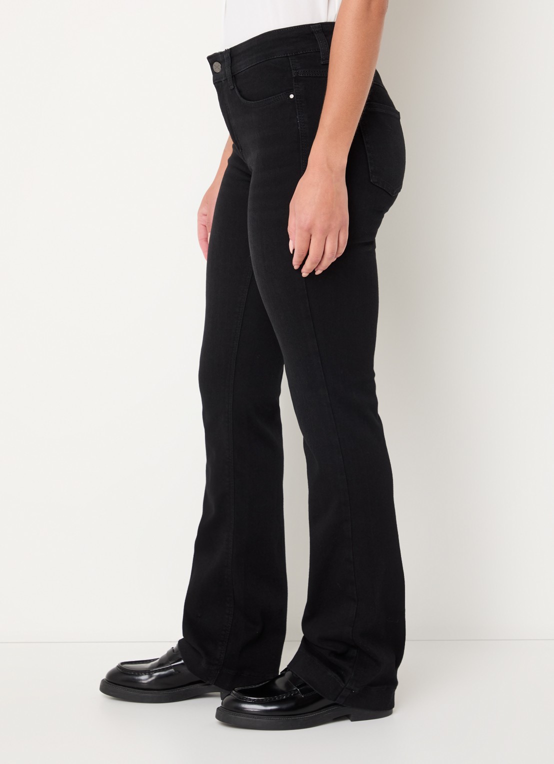 MAC Jeans Dream mid waist flared jeans met stretch - detail 4 grijsmele