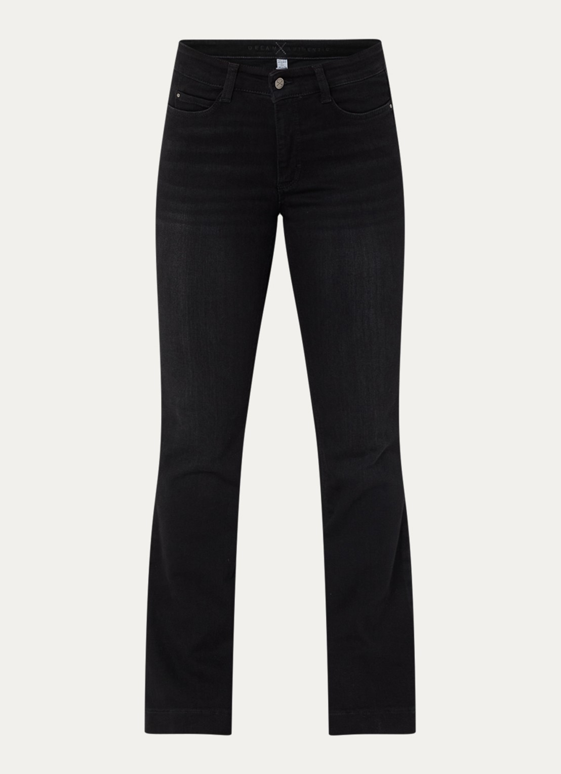 MAC Jeans Dream mid waist flared jeans met stretch - voorkant grijsmele