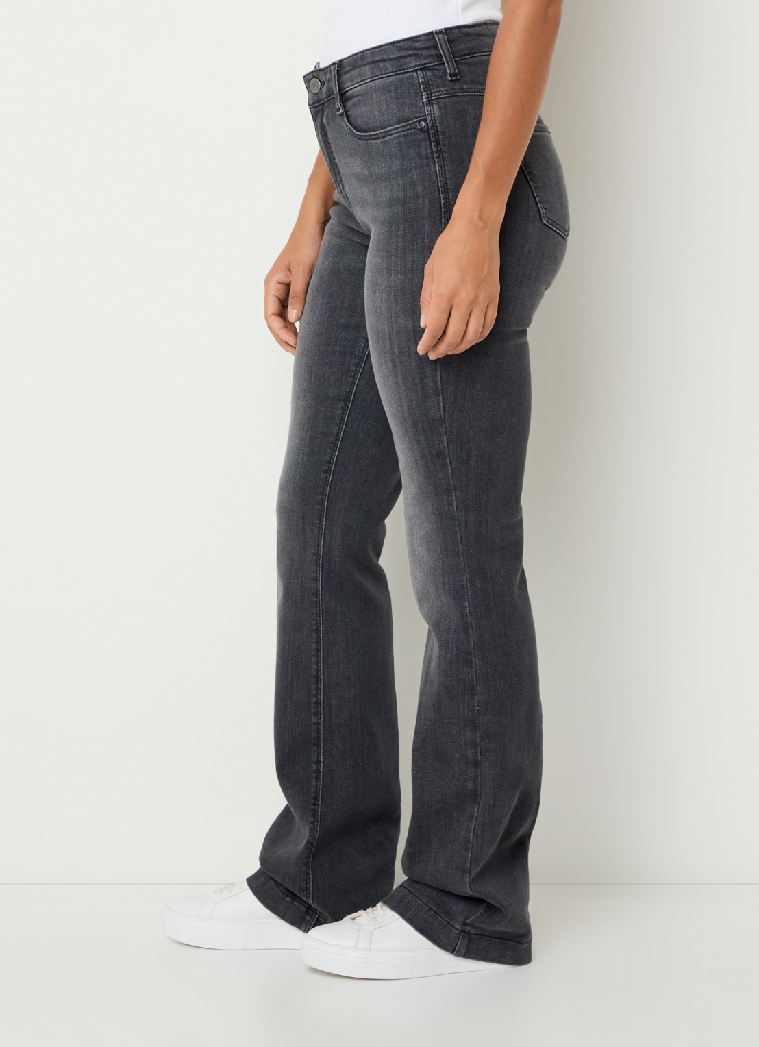 MAC Jeans Dream mid waist flared jeans met stretch - detail 5 antraciet