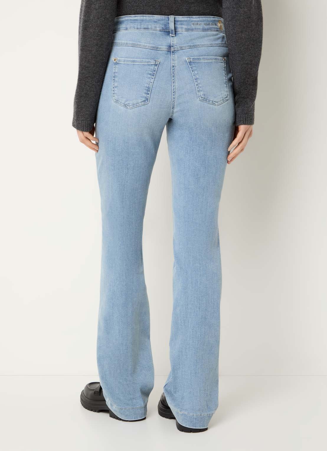 MAC Jeans Dream mid waist flared jeans met stretch - achterkant 5 blauwgrijs