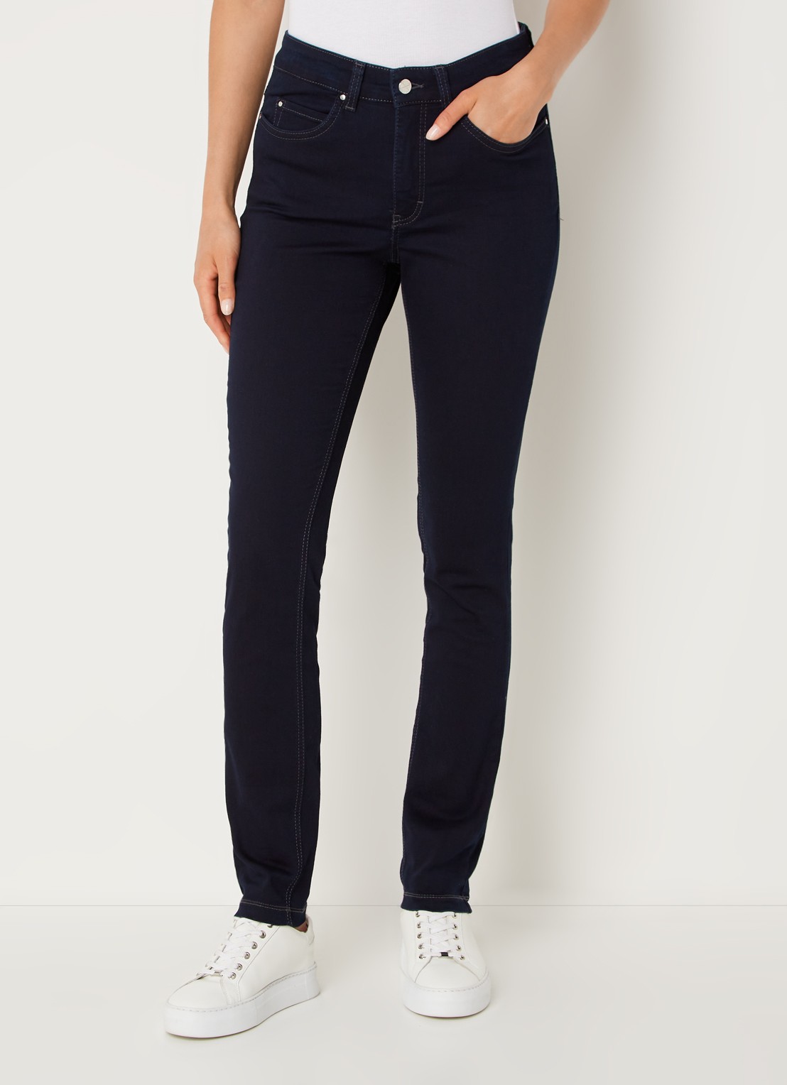 MAC Jeans Dream mid waist skinny jeans met stretch - detail 2 donkerblauw