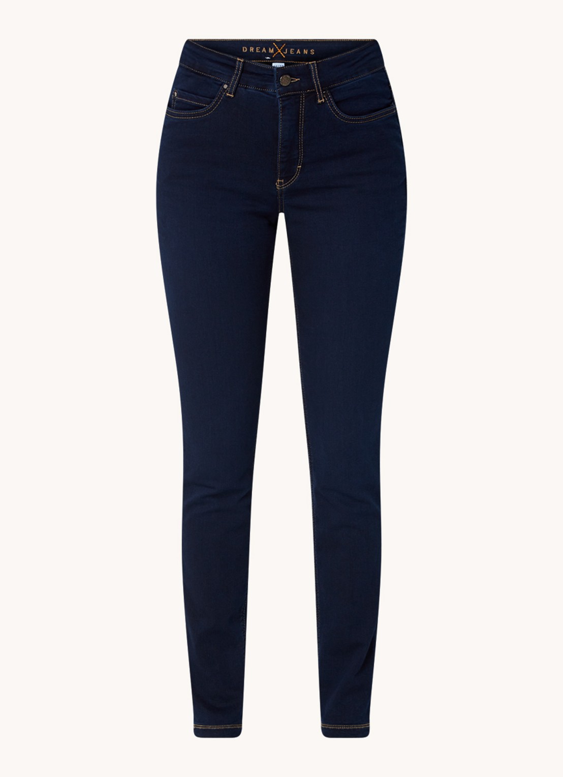 MAC Jeans Dream mid waist skinny jeans met stretch - voorkant indigo