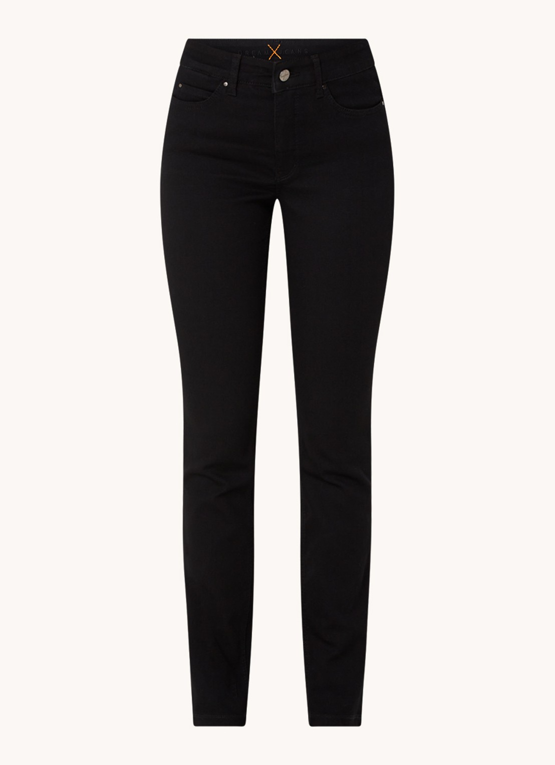 MAC Jeans Dream mid waist skinny jeans met stretch - voorkant 2 zwart