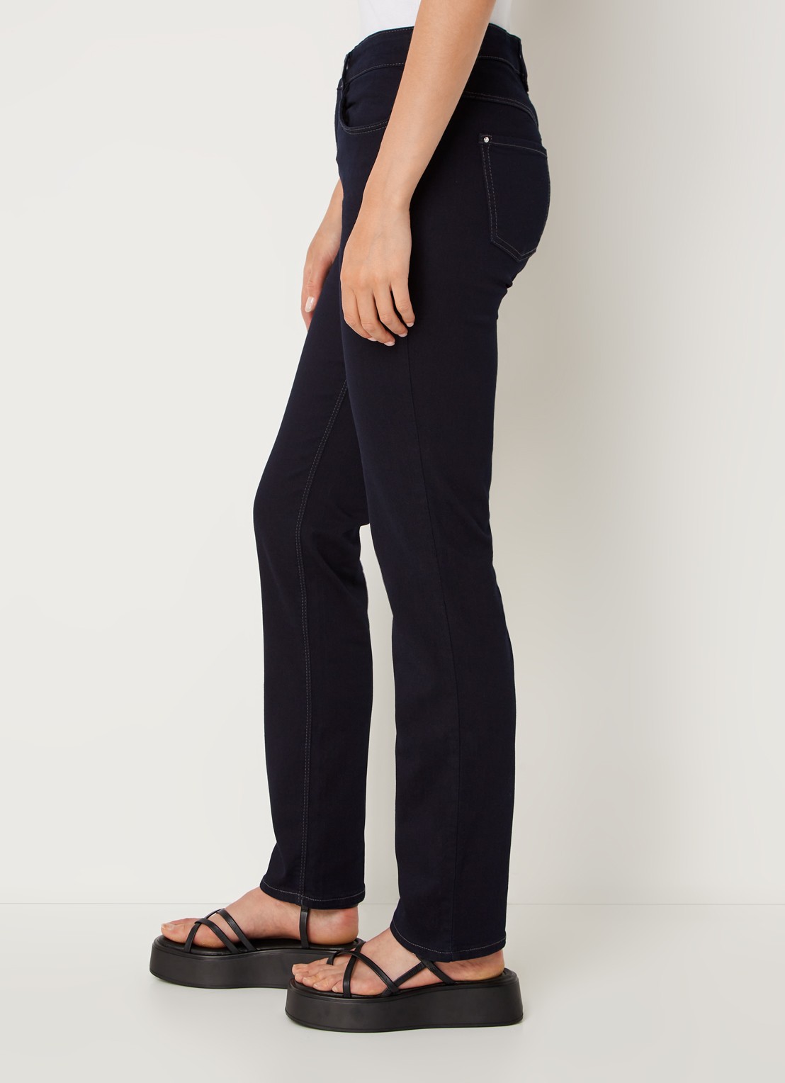 MAC Jeans Dream mid waist slim fit jeans met stretch  - detail 5 donkerblauw