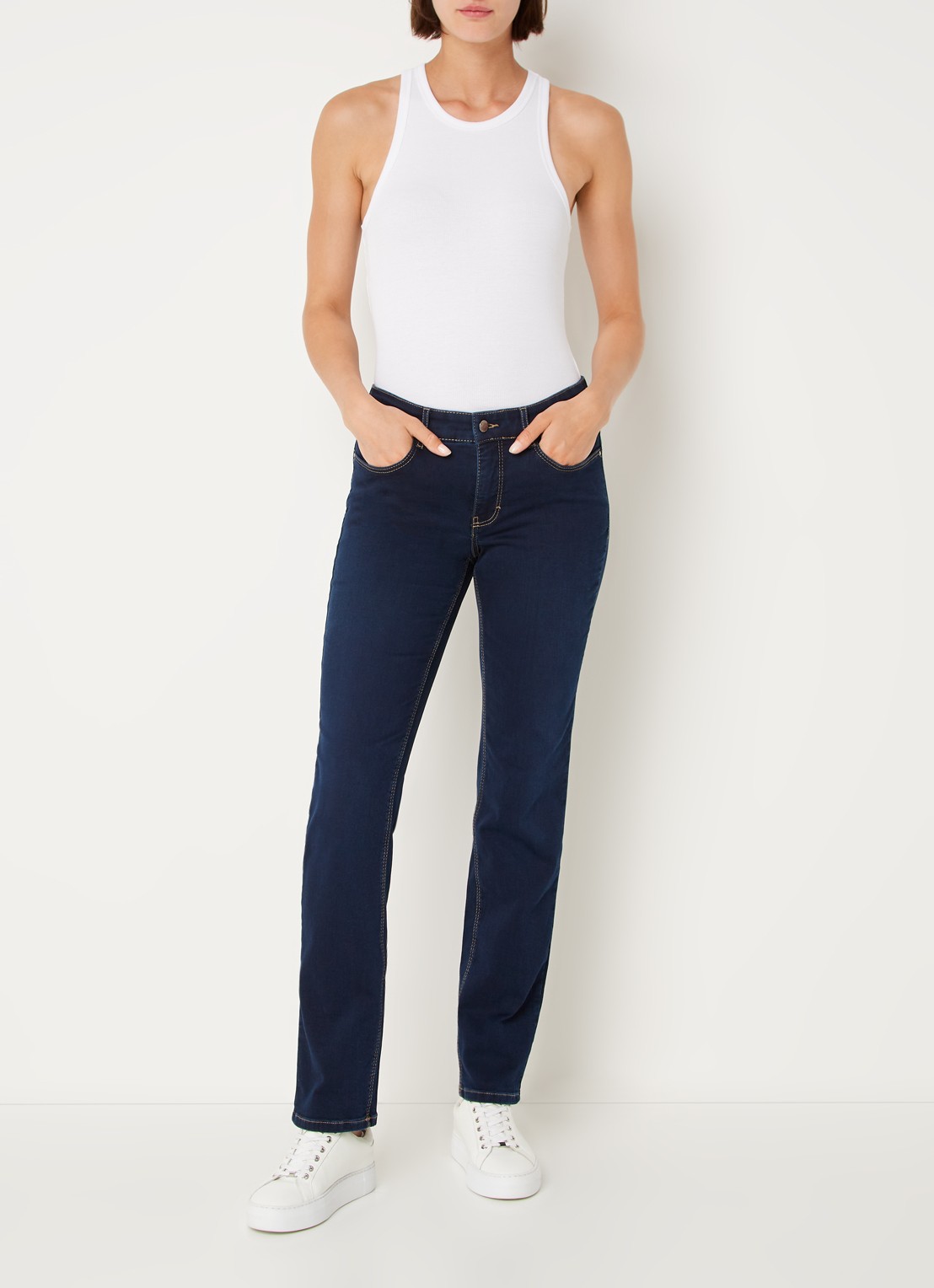 MAC Jeans Dream mid waist slim fit jeans met stretch  - voorkant 2 jeans
