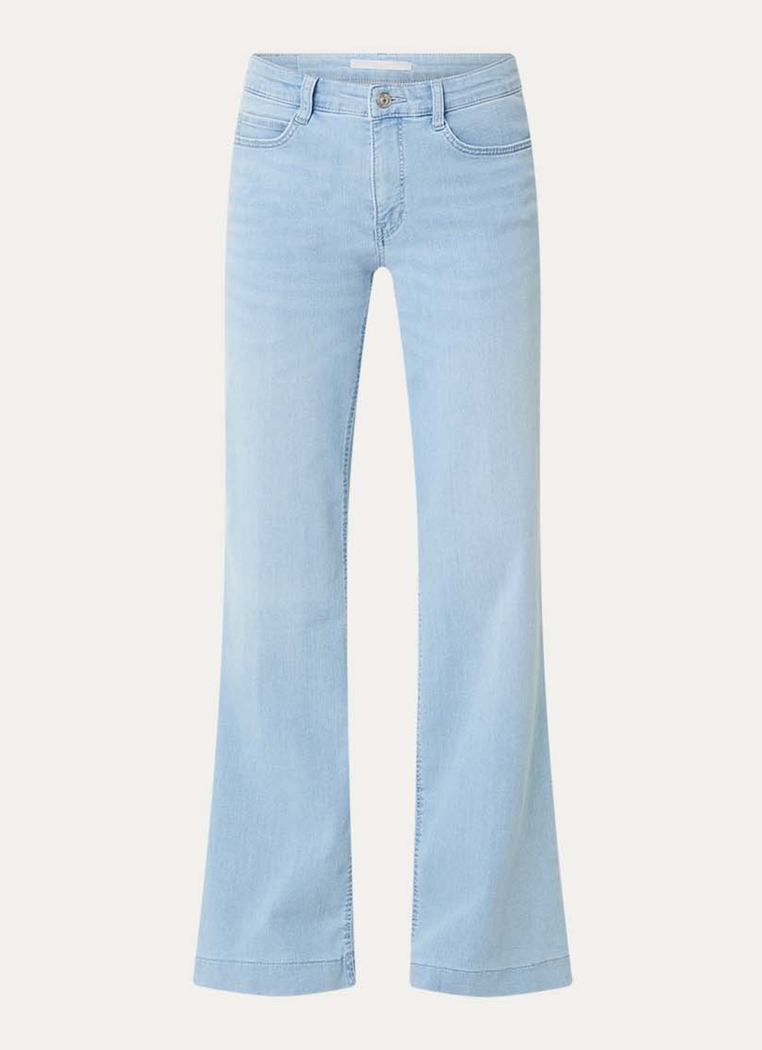 MAC Jeans Dream mid waist wide fit jeans met steekzakken - voorkant lichtblauw