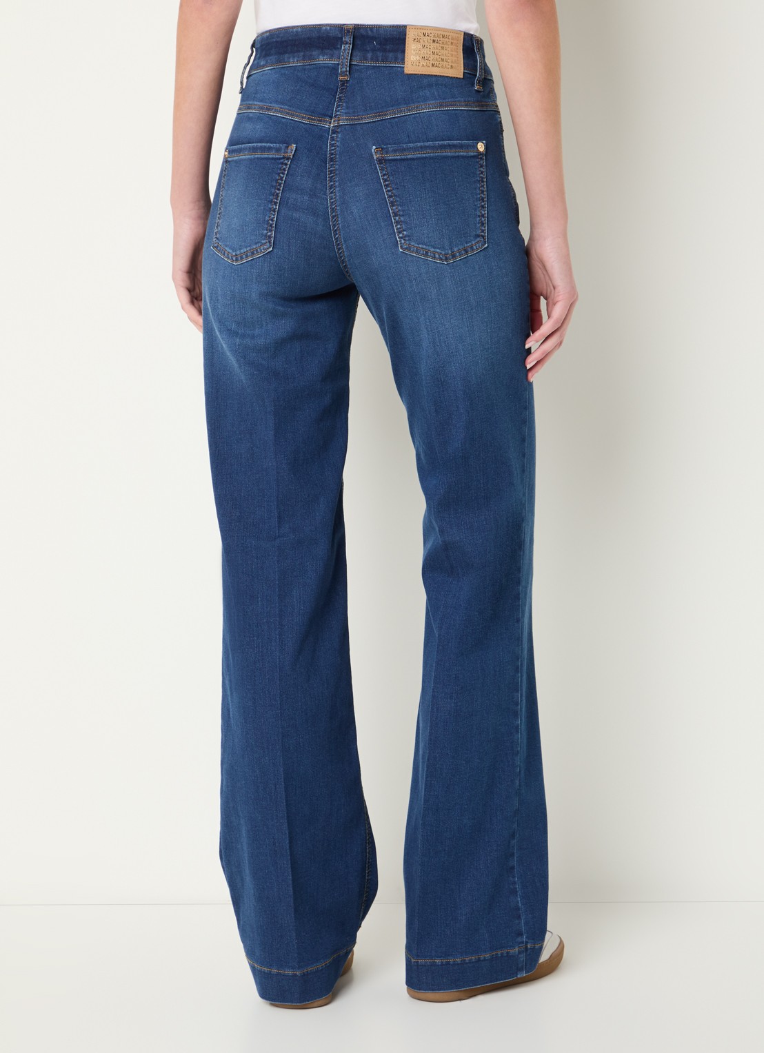 MAC Jeans Dream mid waist wide fit jeans met steekzakken - achterkant 5 indigo