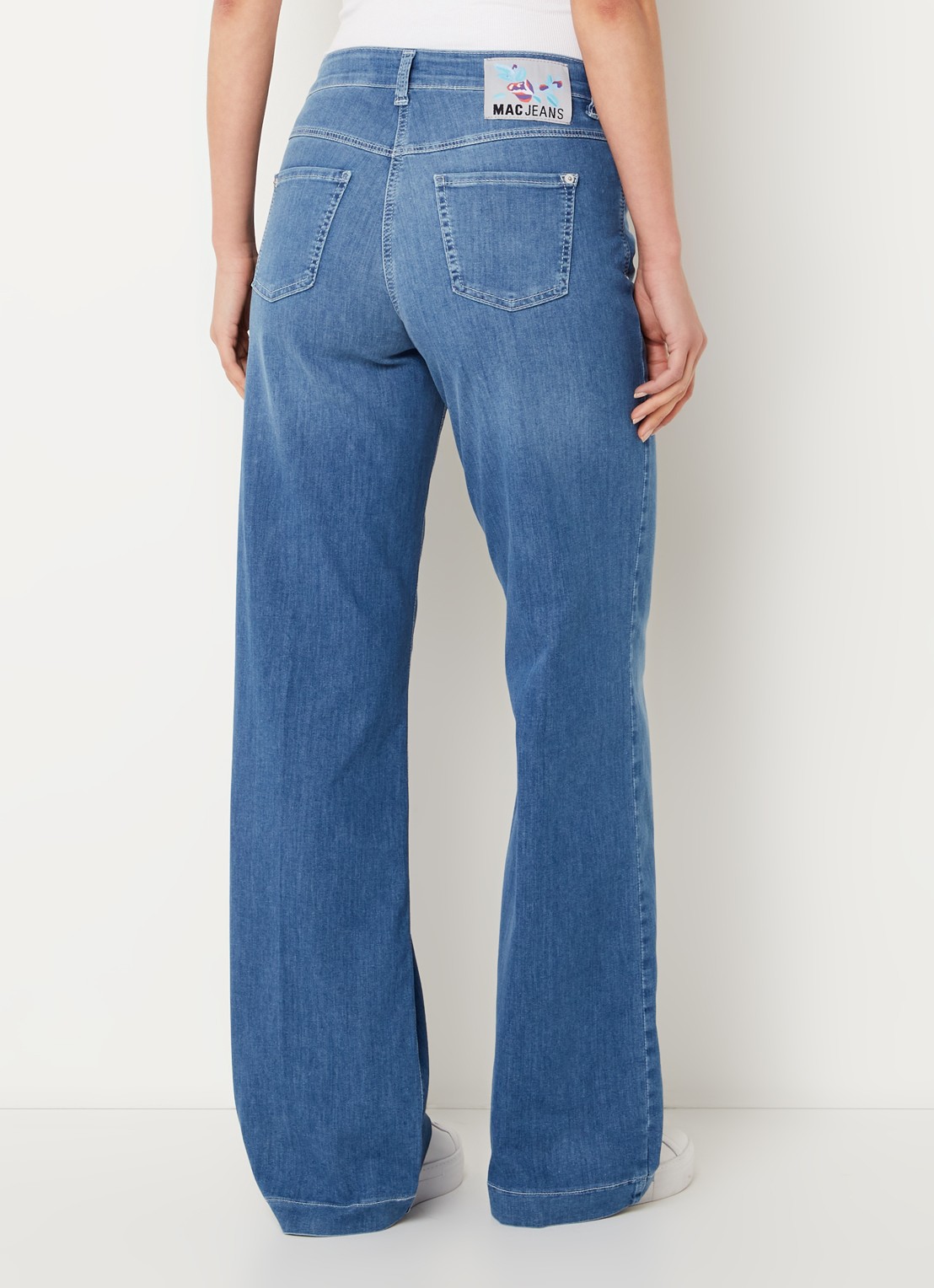 MAC Jeans Dream Wide high waist wide leg jeans met stretch - achterkant indigo