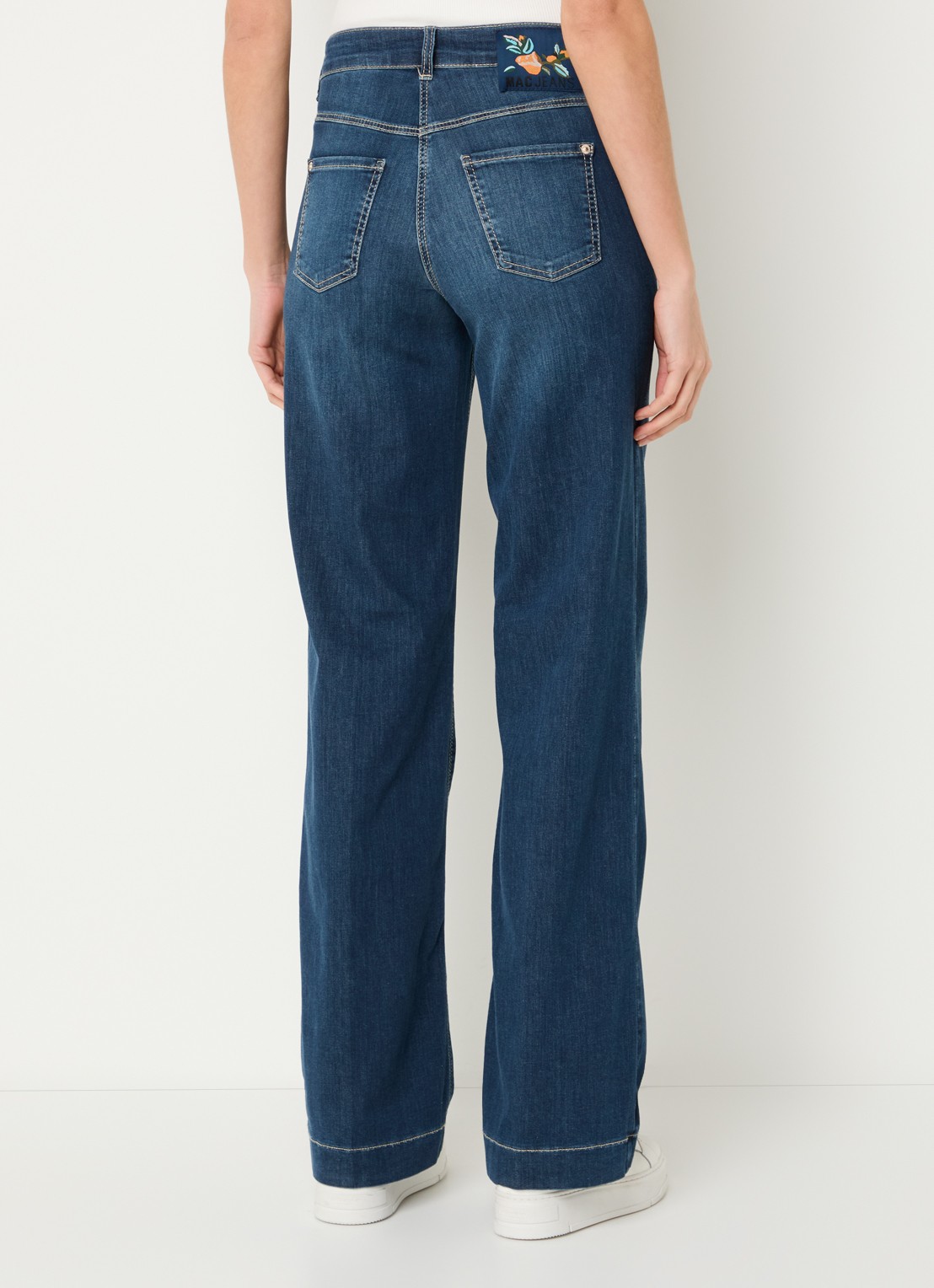 MAC Jeans Dream Wide high waist wide leg jeans met stretch - achterkant donkerblauw