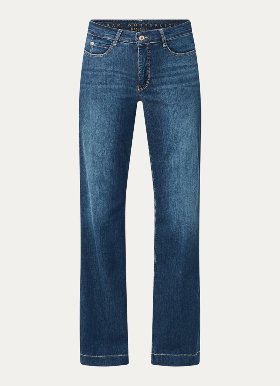 MAC Jeans Dream Wide high waist wide leg jeans met stretch - voorkant 4 donkerblauw
