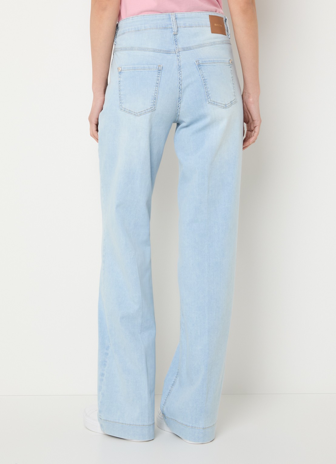 MAC Jeans Dream Wide high waist wide leg jeans met stretch - achterkant 3 lichtblauw