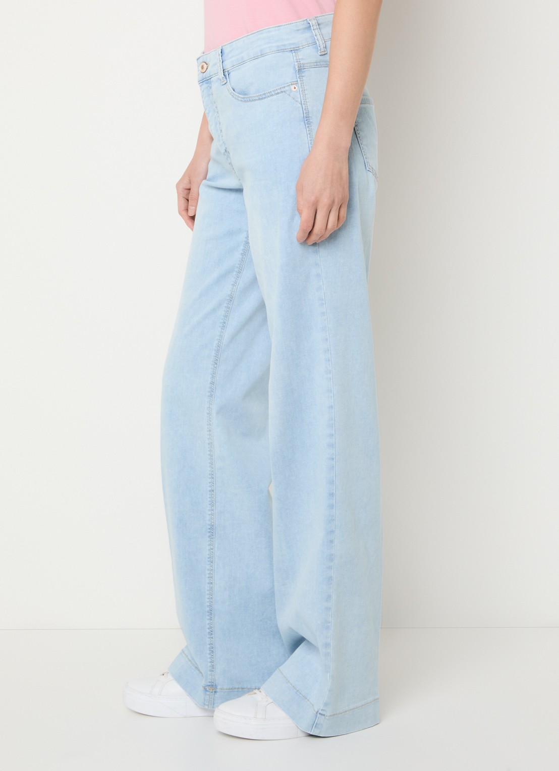 MAC Jeans Dream Wide high waist wide leg jeans met stretch - detail 2 lichtblauw