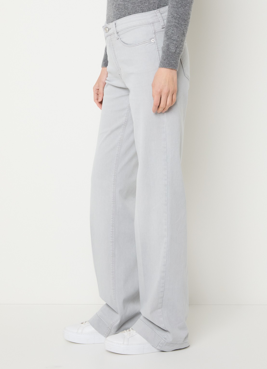 MAC Jeans Dream Wide high waist wide leg jeans met stretch - detail 5 grijs