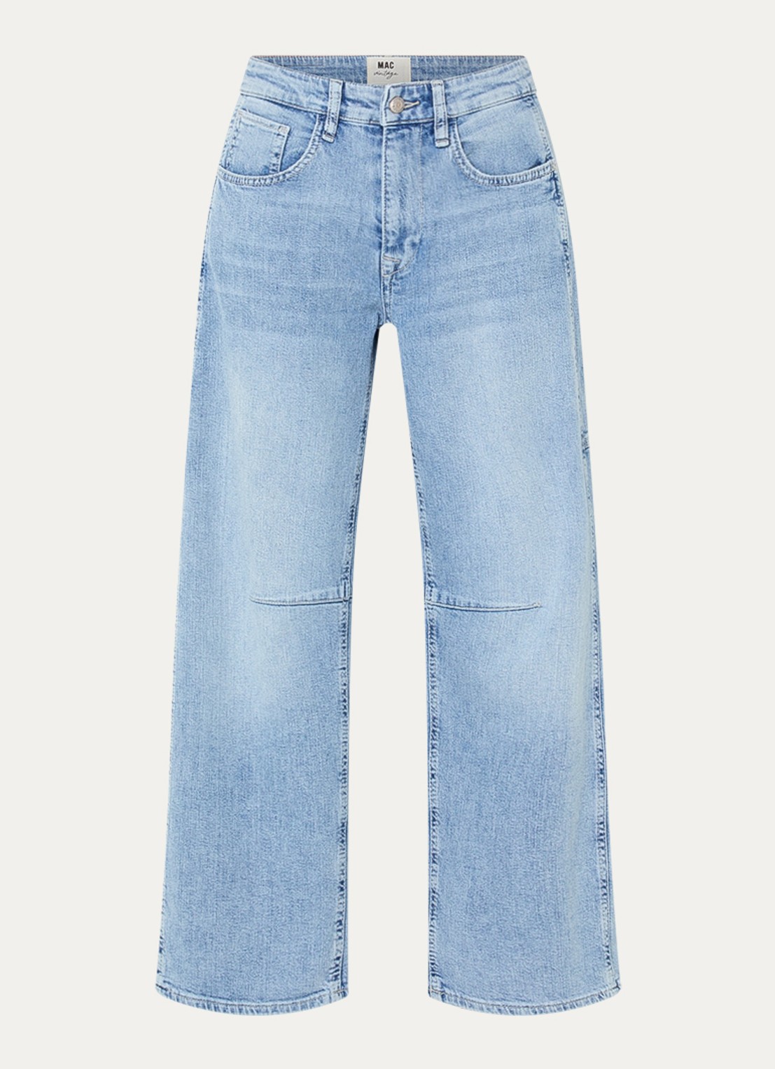 MAC Jeans Ohio high waist balloon fit jeans met lichte wassing - voorkant 4 indigo