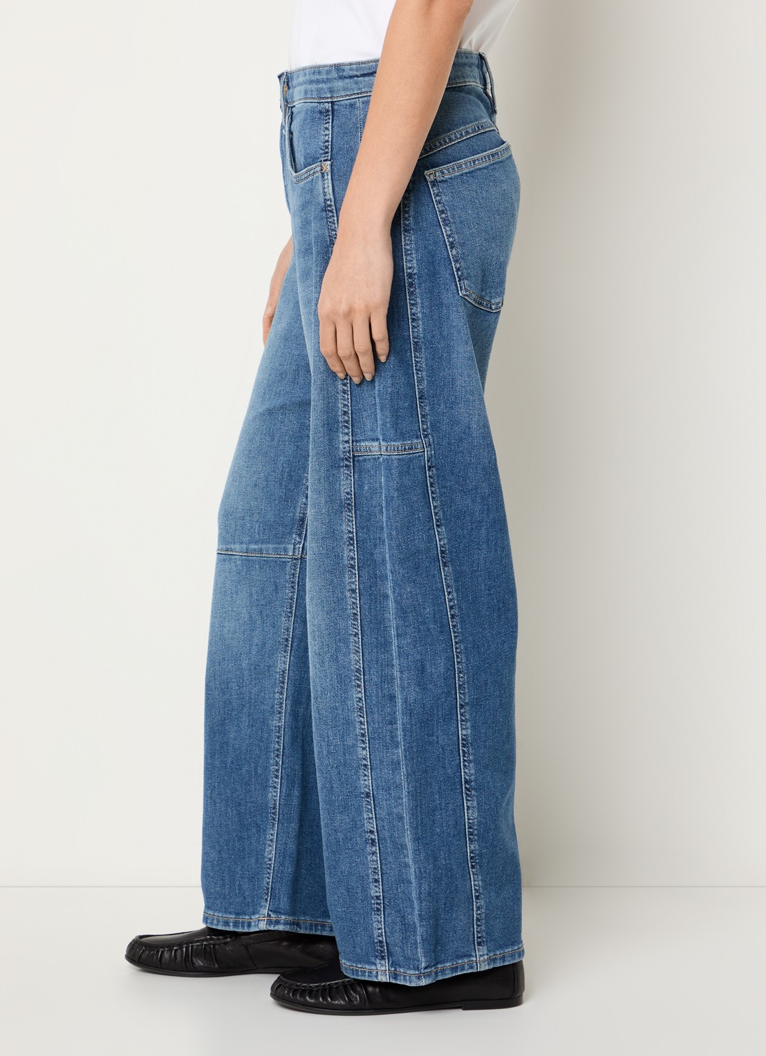 MAC Jeans Ohio high waist balloon fit jeans met lichte wassing - detail 5 donkerblauw