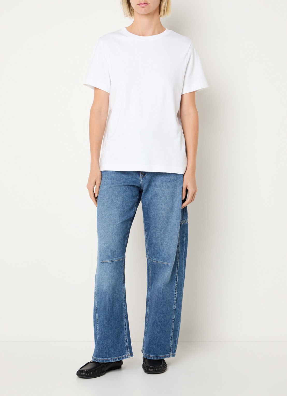 MAC Jeans Ohio high waist balloon fit jeans met lichte wassing - voorkant 2 donkerblauw