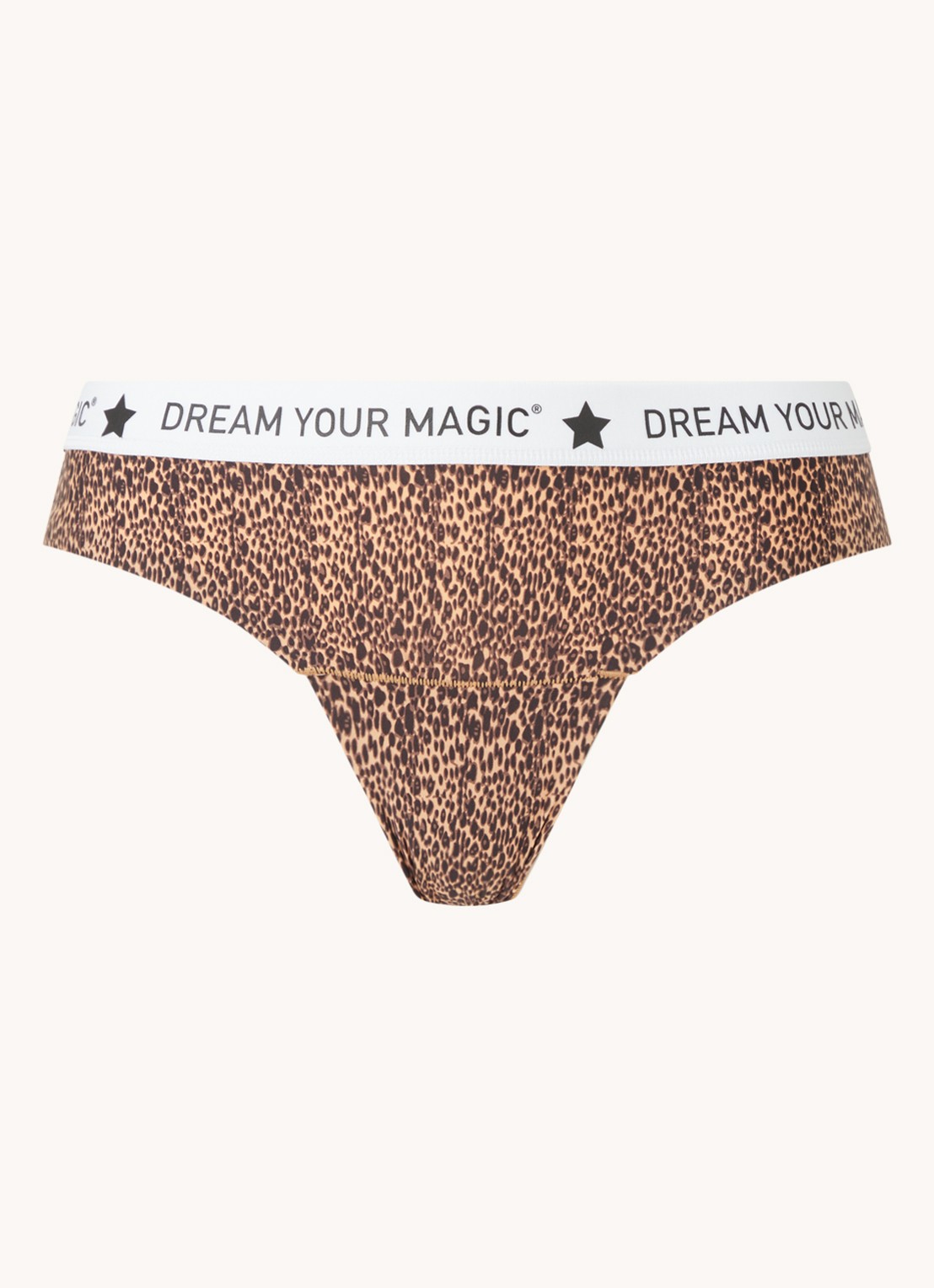MAGIC Bodyfashion Dream your Magic naadloze slip met panterprint - voorkant donkerbeige