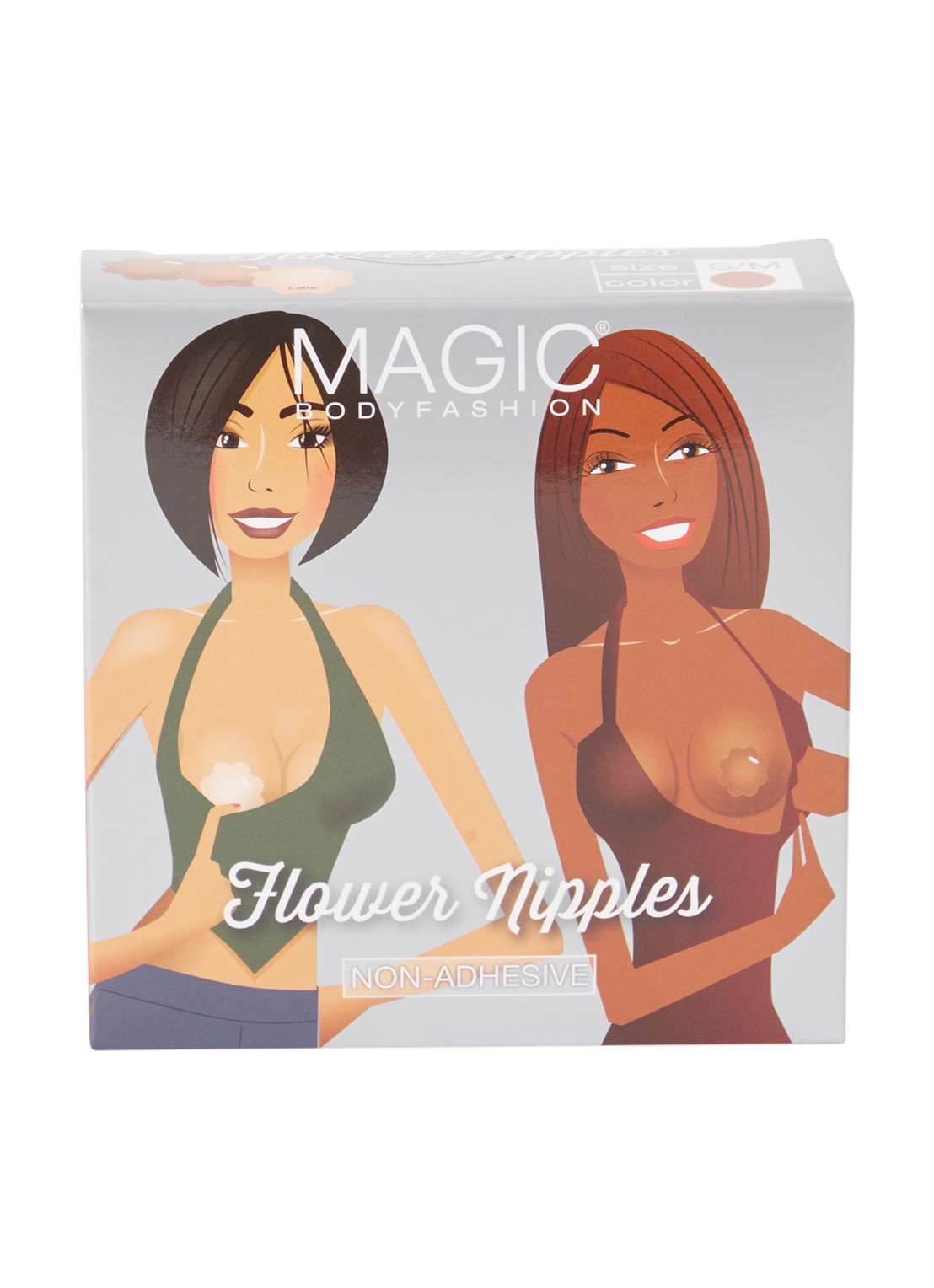 MAGIC Bodyfashion Flower Nipples tepelplakkers - voorkant hazelnootbruin