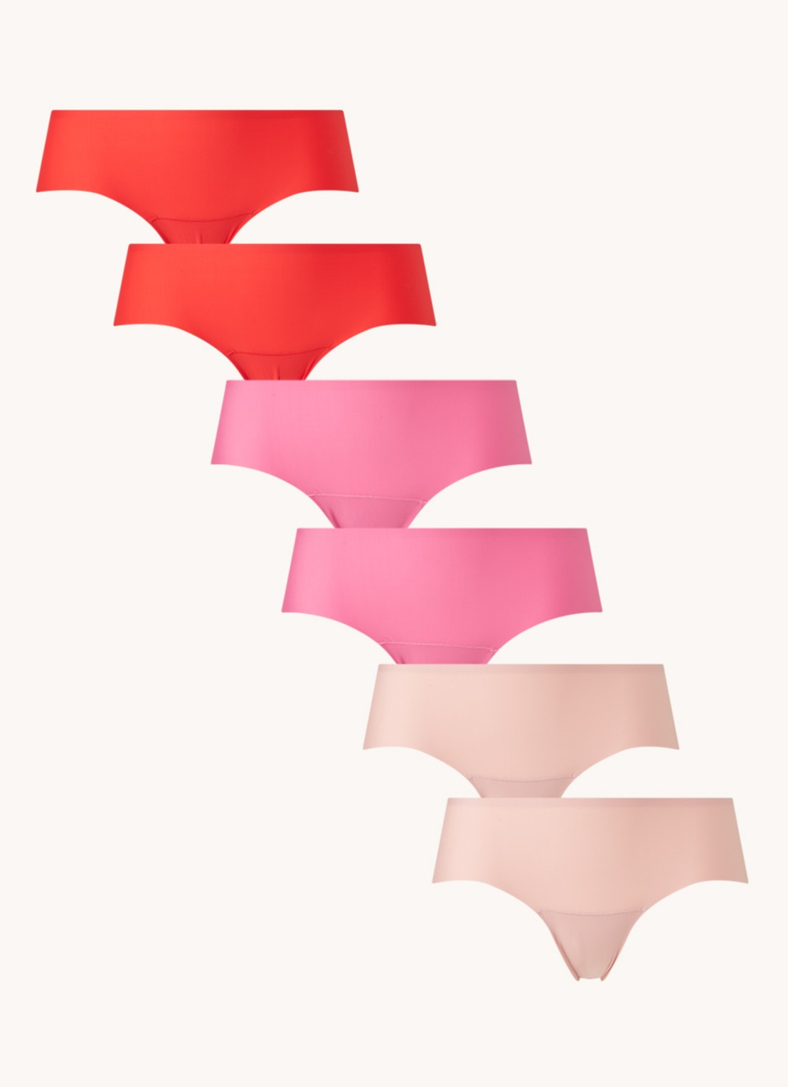 MAGIC Bodyfashion Naadloze hipster in 6-pack - voorkant 2 roze
