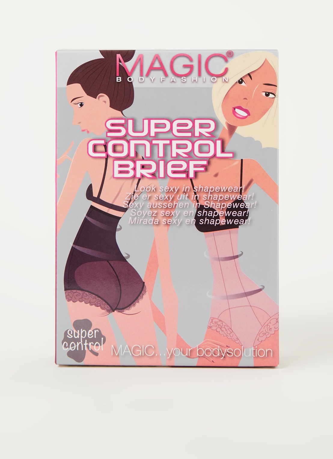 MAGIC Bodyfashion Super Control high waisted corrigerende slip met kant - voorkant 3 creme