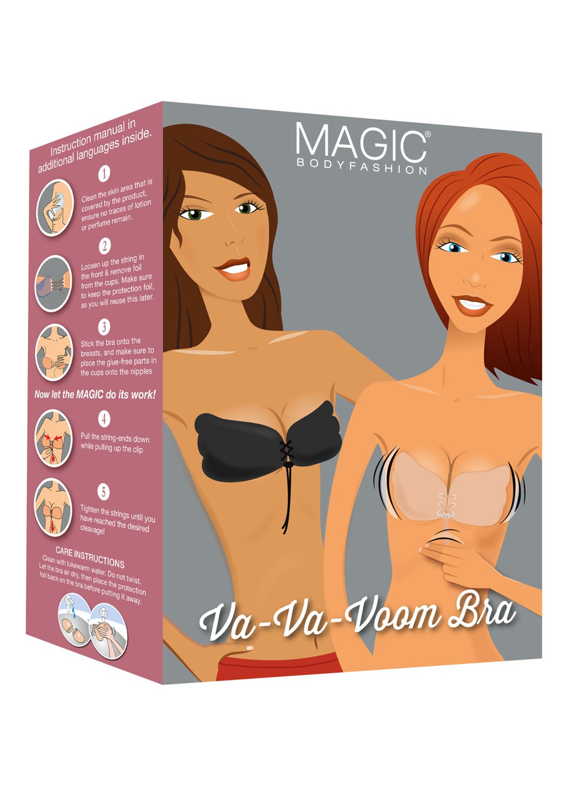 MAGIC Bodyfashion Va-va-voom plak bh push-up - voorkant 3 zwart