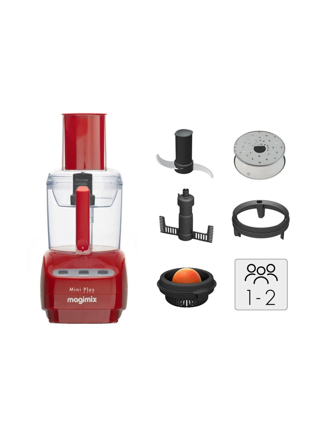 Magimix Mini Plus foodprocessor 1,7 liter - detail 3 steenrood