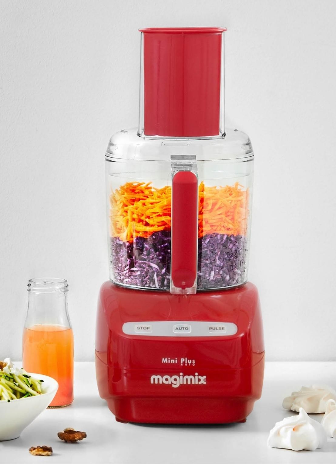 Magimix Mini Plus foodprocessor 1,7 liter - voorkant 2 steenrood