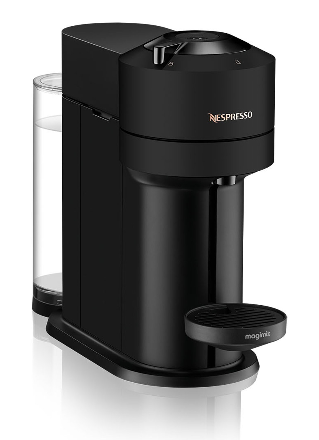 Magimix Vertuo Next Nespresso machine en Aeroccino melkschuimer 11719 - detail zwart
