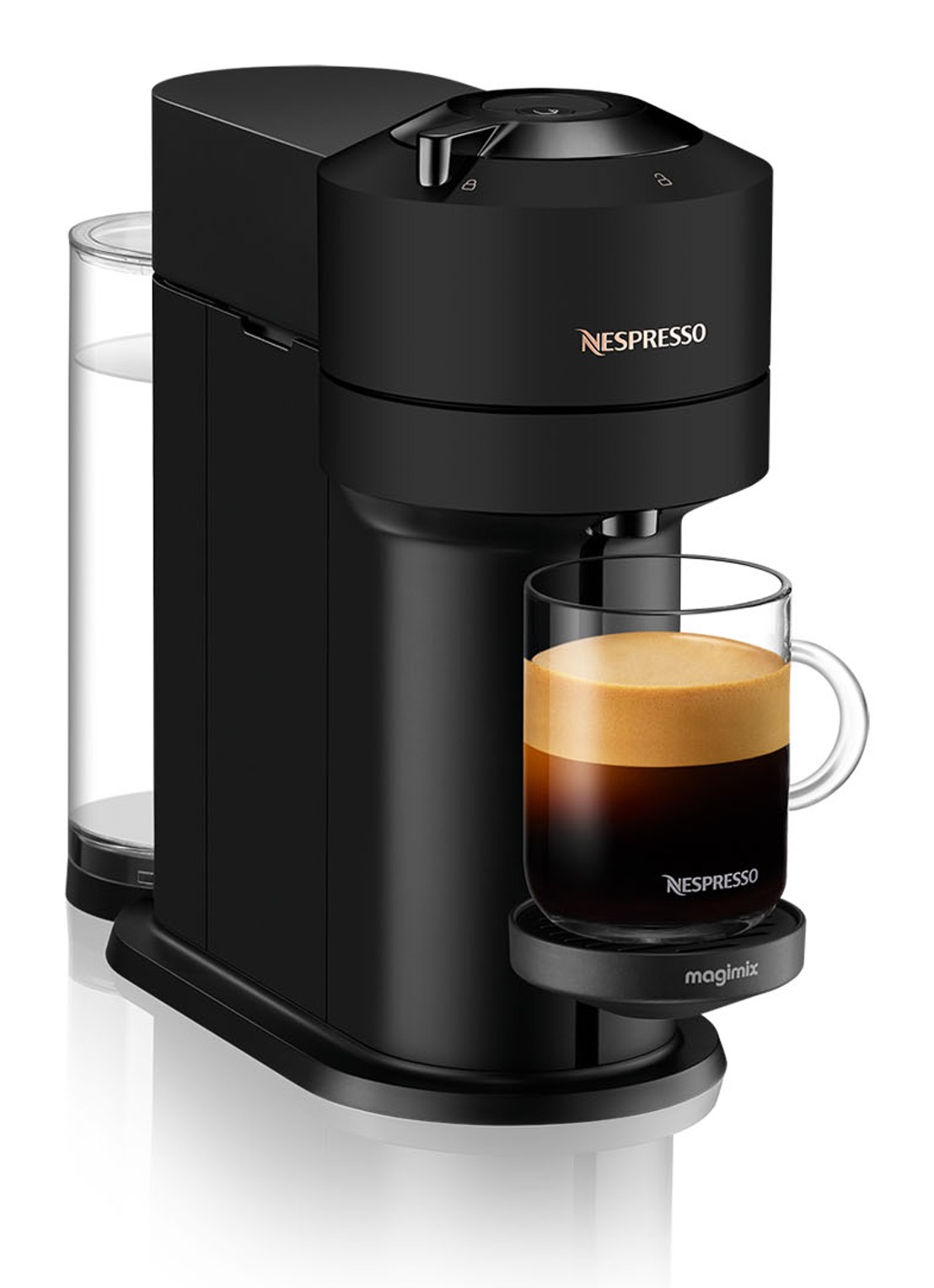 Magimix Vertuo Next Nespresso machine en Aeroccino melkschuimer 11719 - voorkant 5 zwart