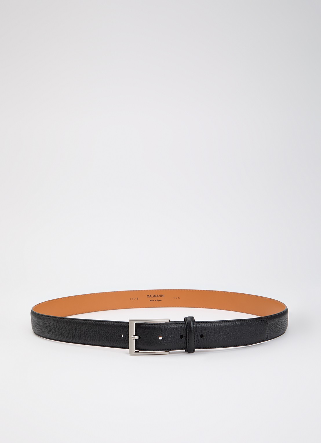 Magnanni 1078 riem van leer - voorkant 2 zwart