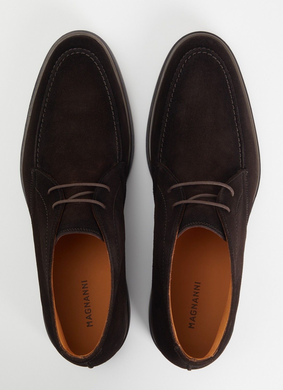 Magnanni Casual veterschoen van suède - detail 3 donkerbruin
