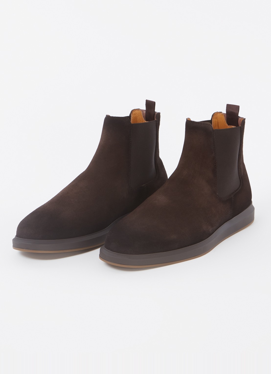 Magnanni Chelsea boot van suède - detail 4 donkerbruin