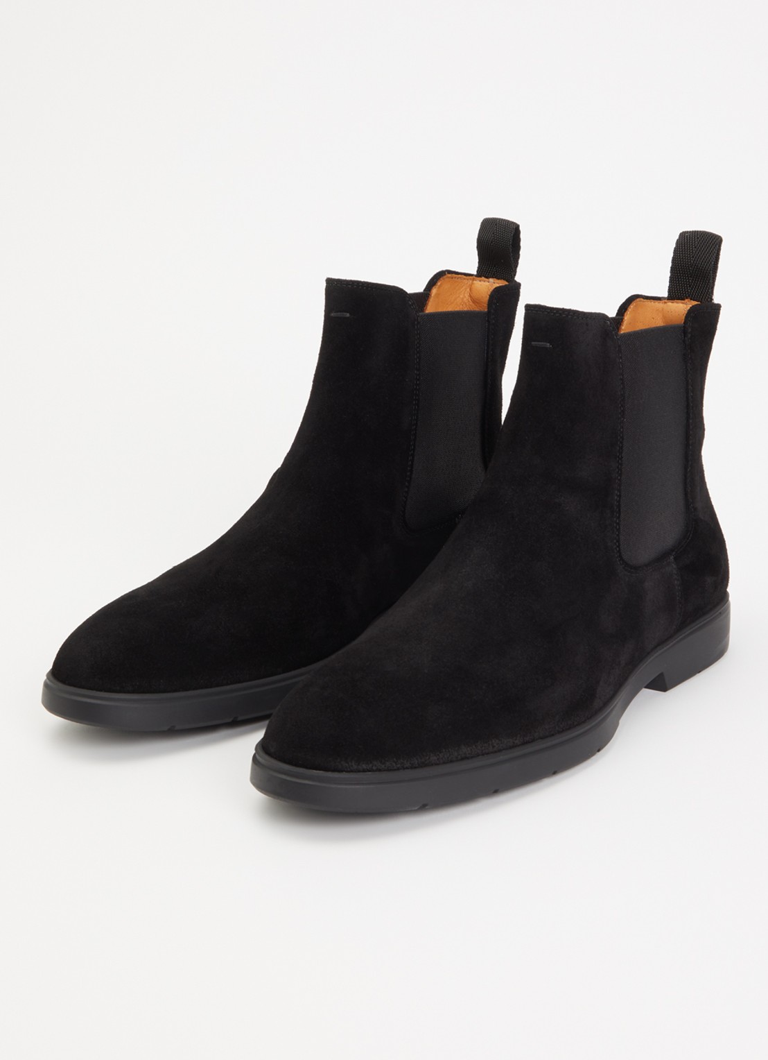 Magnanni Chelsea boot van suède - detail zwart