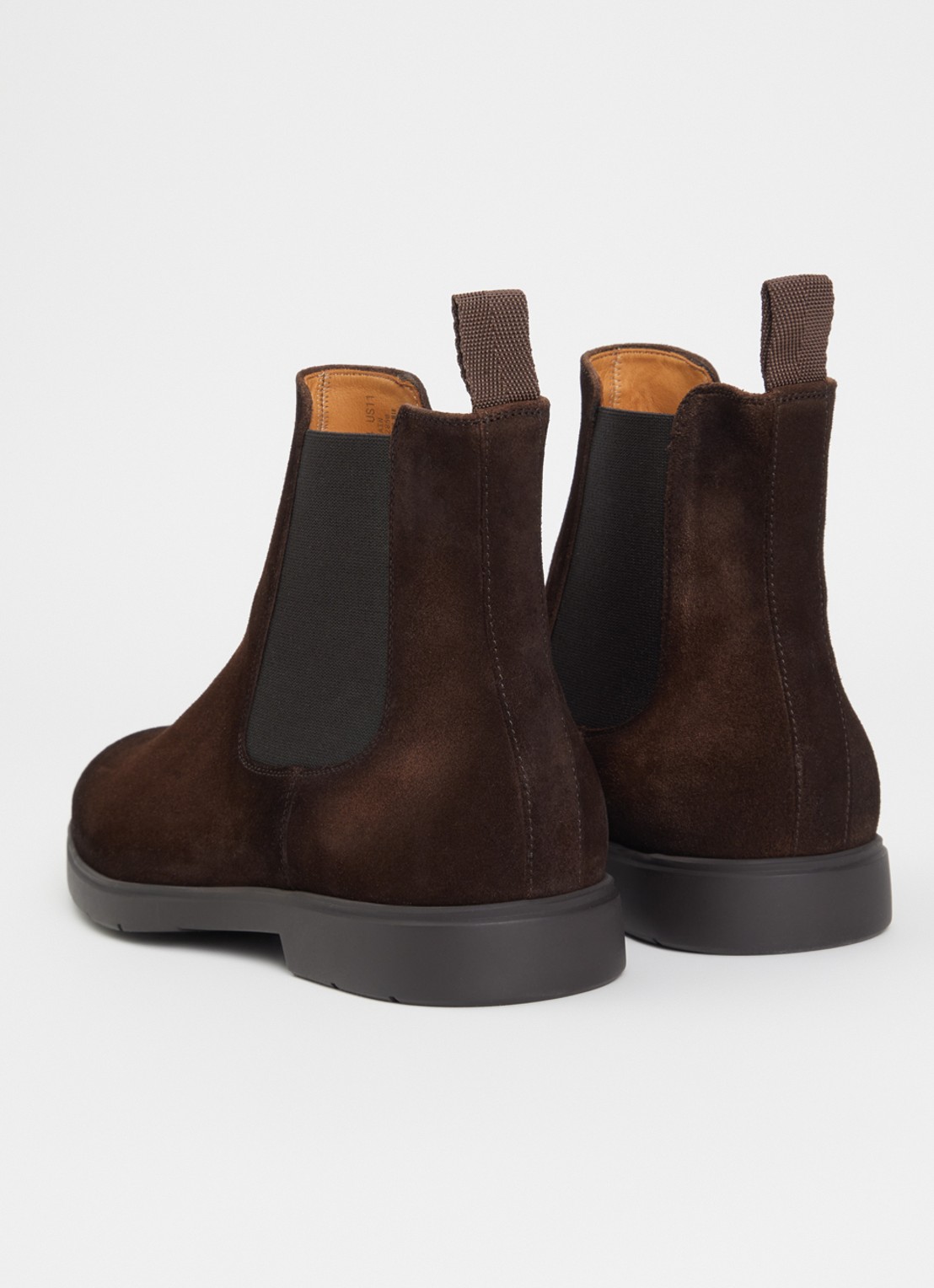 Magnanni Chelsea boot van suède - achterkant 5 chocoladebruin