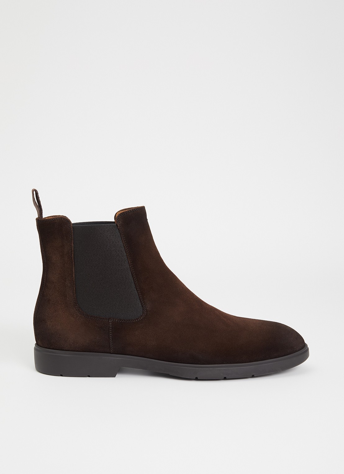 Magnanni Chelsea boot van suède - voorkant chocoladebruin