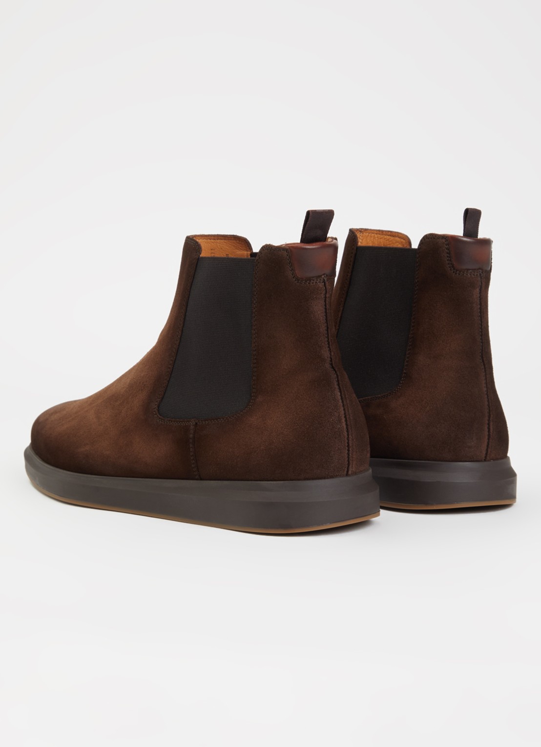 Magnanni Chelseaboot van suède - achterkant donkerbruin