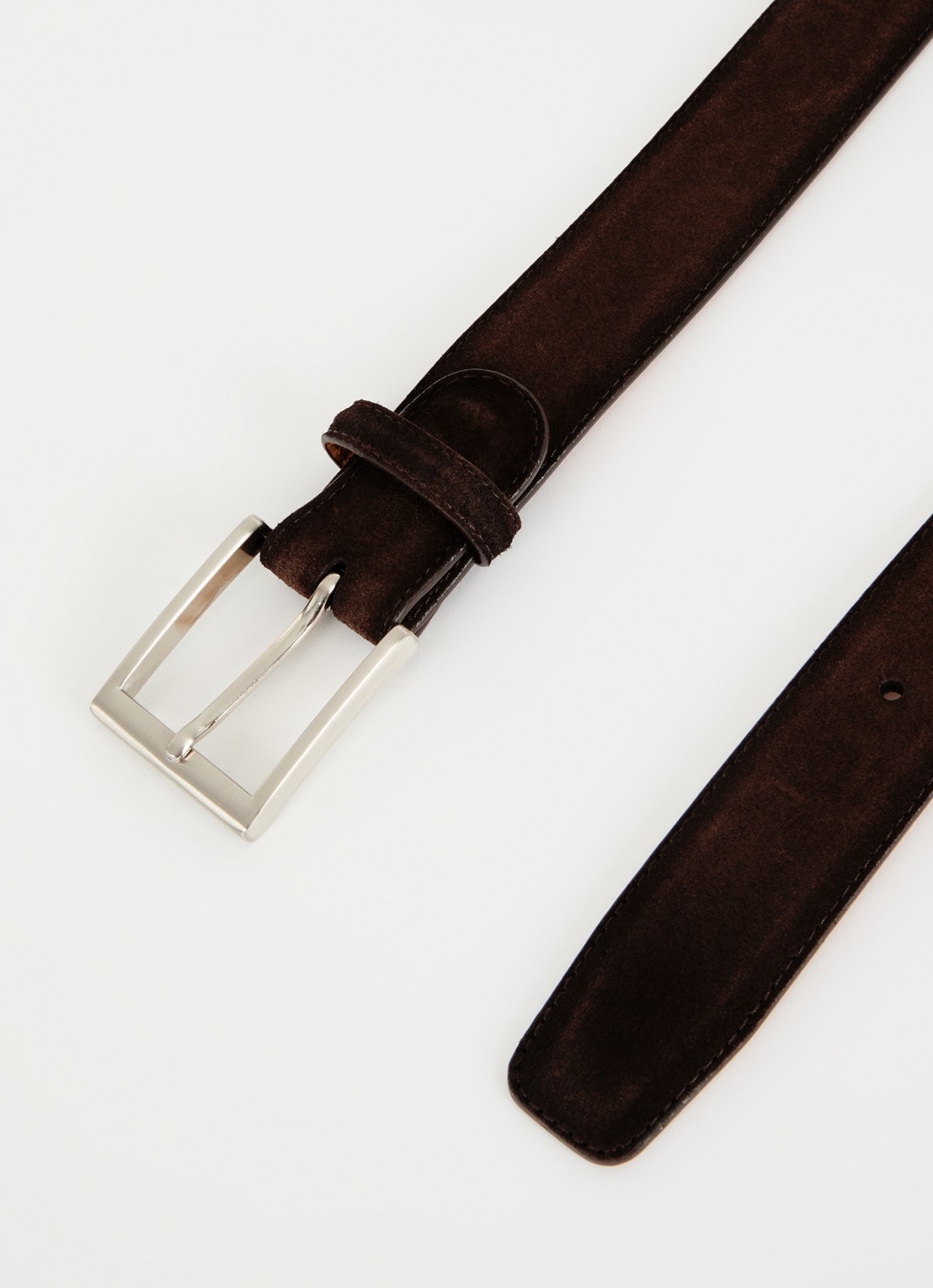 Magnanni Crostidifu Cacao riem van suède  - detail 2 donkerbruin