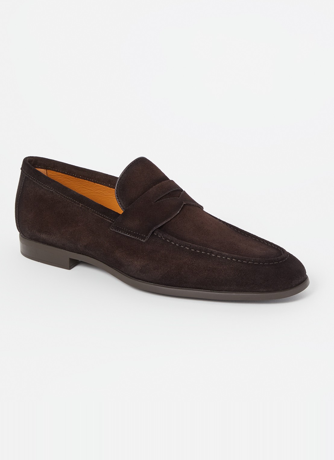 Magnanni Diezma loafer van suède - voorkant donkerbruin