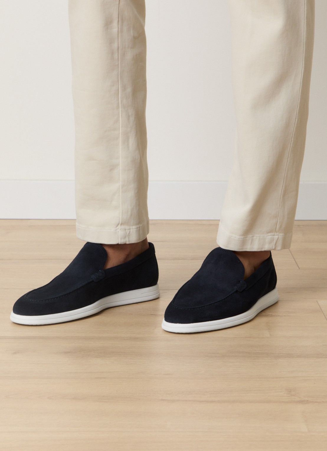 Magnanni Loafer van suède  - voorkant 3 donkerblauw