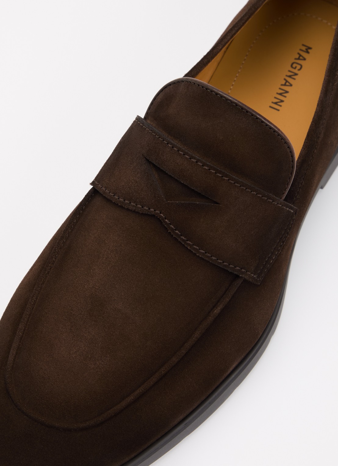 Magnanni Loafer van suède - detail 4 donkerbruin