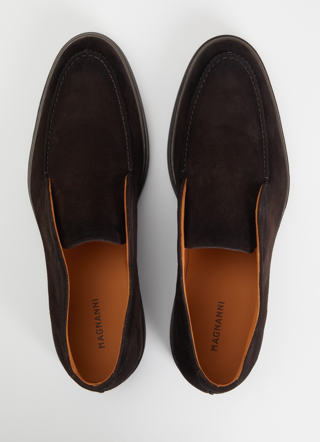 Magnanni Loafer van suède - detail 4 donkerbruin