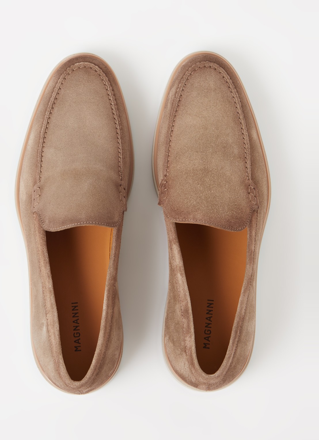 Magnanni Loafer van suède - detail 4 donkerbeige