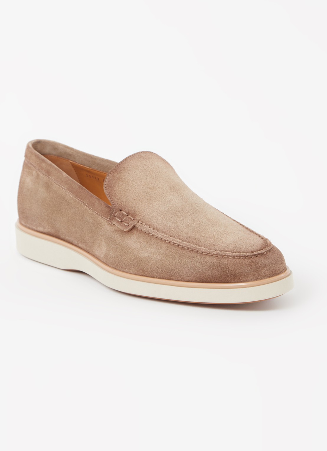 Magnanni Loafer van suède - voorkant donkerbeige