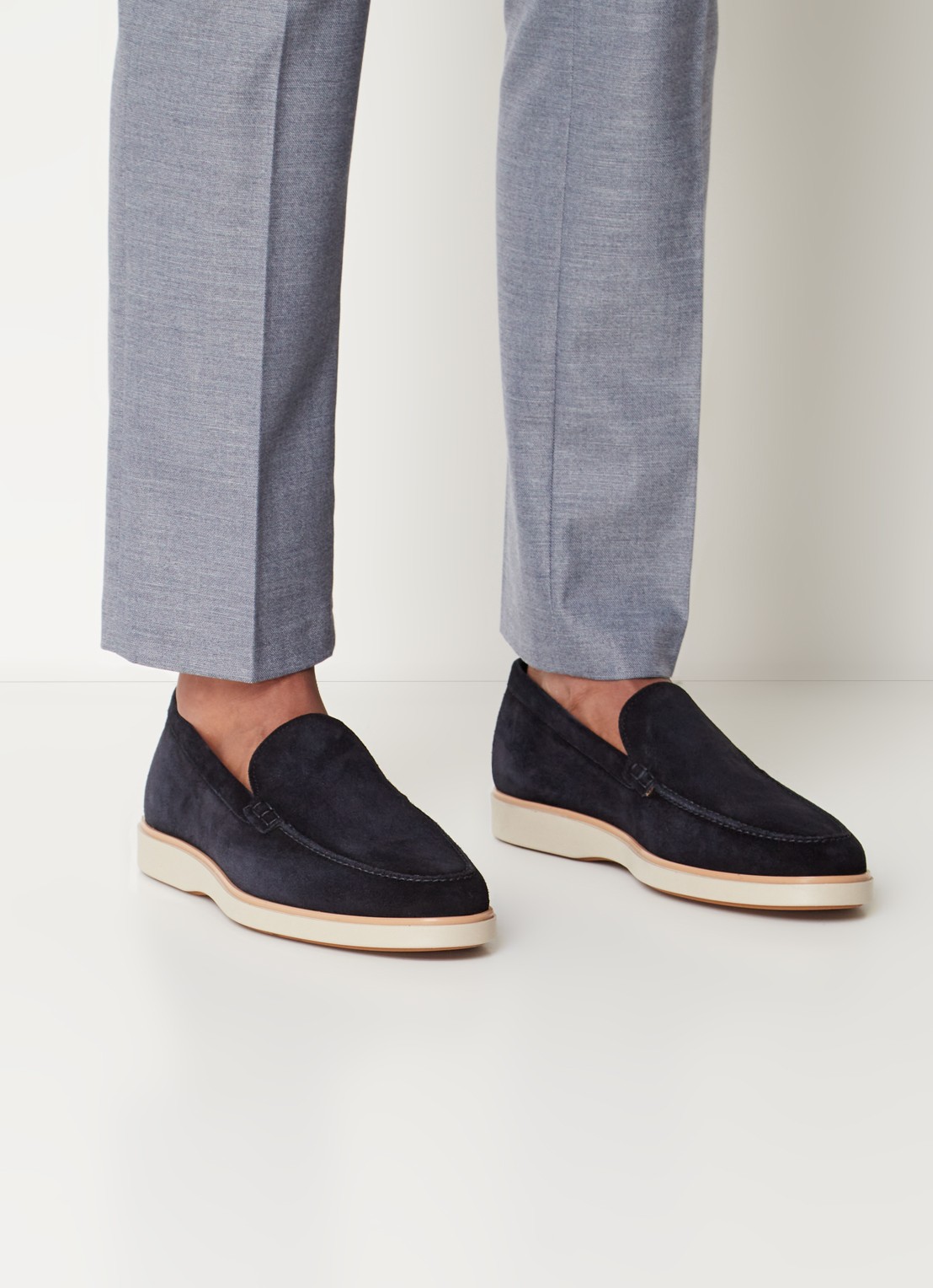 Magnanni Loafer van suède  - voorkant 2 donkerblauw