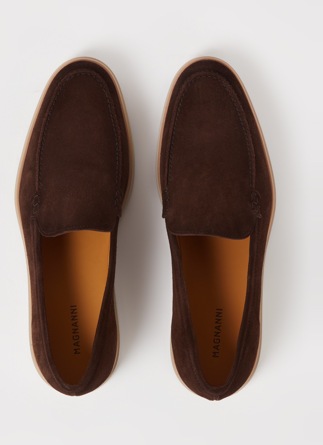 Magnanni Lourenco loafer van suède - detail 5 donkerbruin