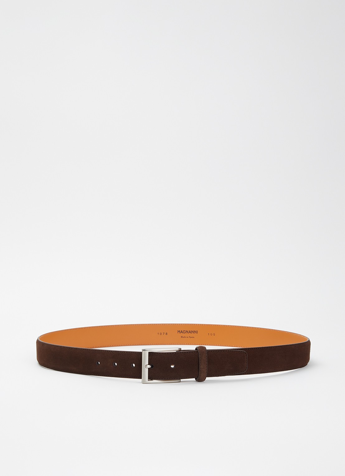 Magnanni Sasso riem van suède - voorkant 2 donkerbruin