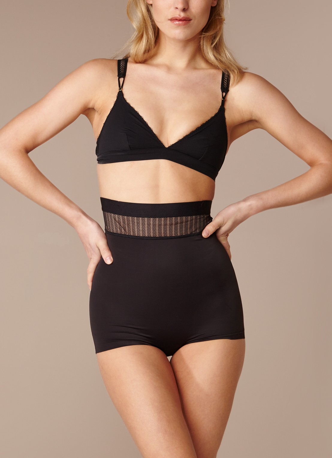 Maidenform Stay Put Firm corrigerende tailleslip - voorkant 3 zwart